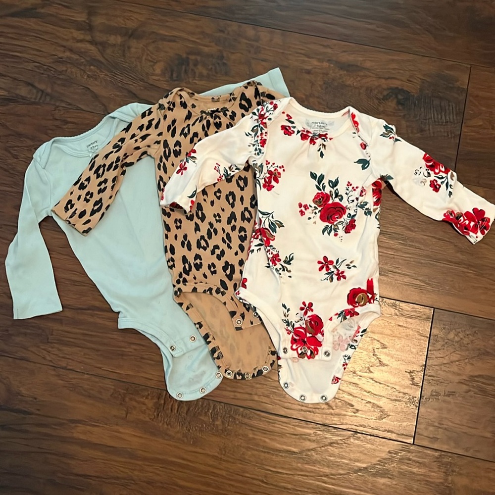 Set of 3 Carters Longsleeve onesies